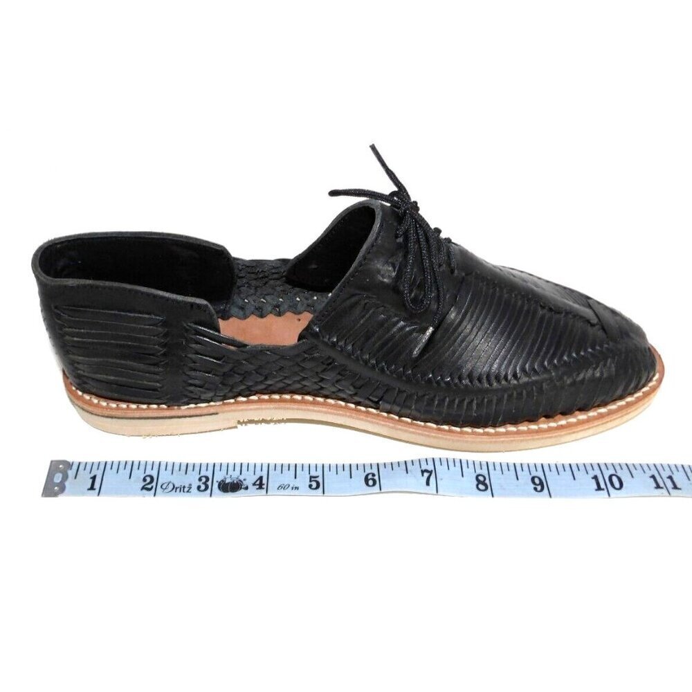 LUCILO black leather huaraches lace up loafers women's size 10 NEW, NO TAGS - Picture 7 of 8